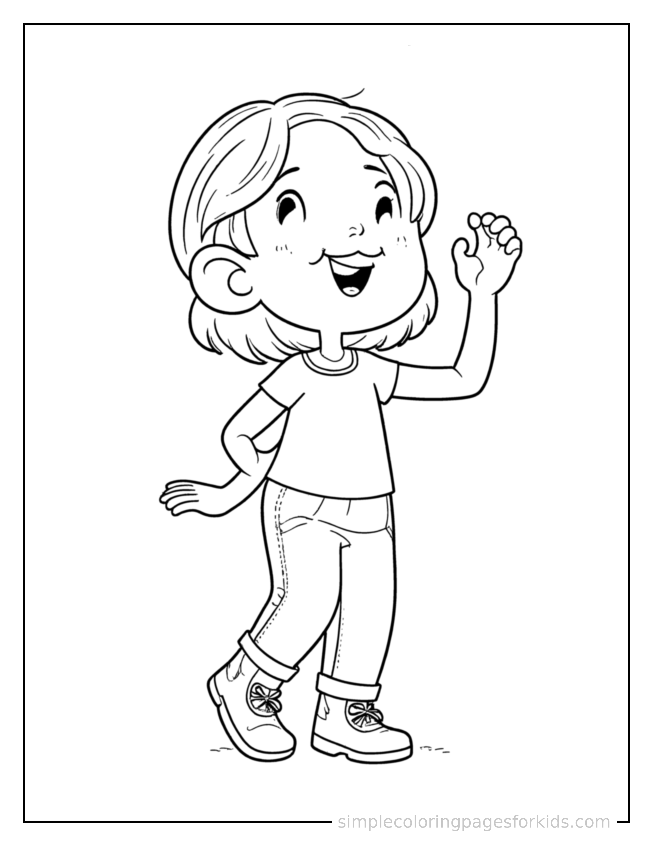 Printable dancing coloring page for kids