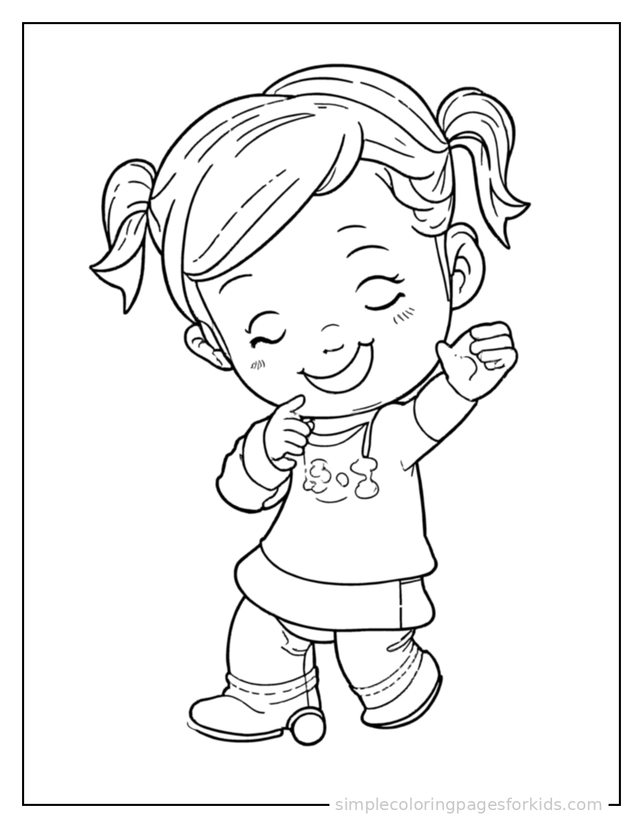 Printable dancing coloring page for kids