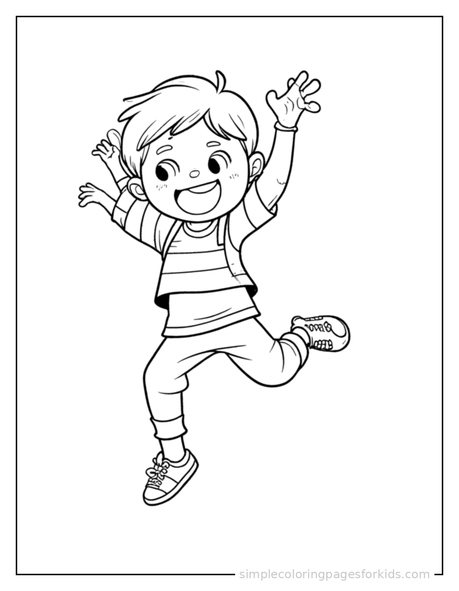 Printable dancing coloring page for kids
