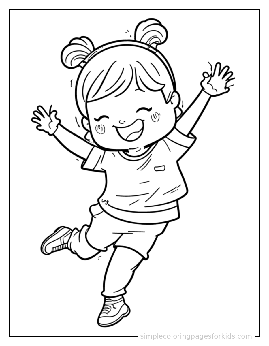 Printable dancing coloring page for kids