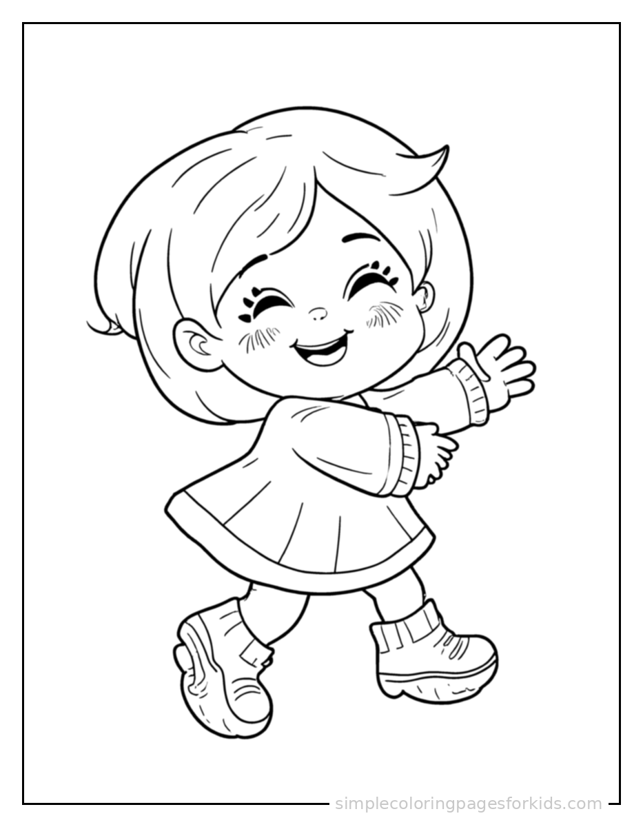 Printable dancing coloring page for kids
