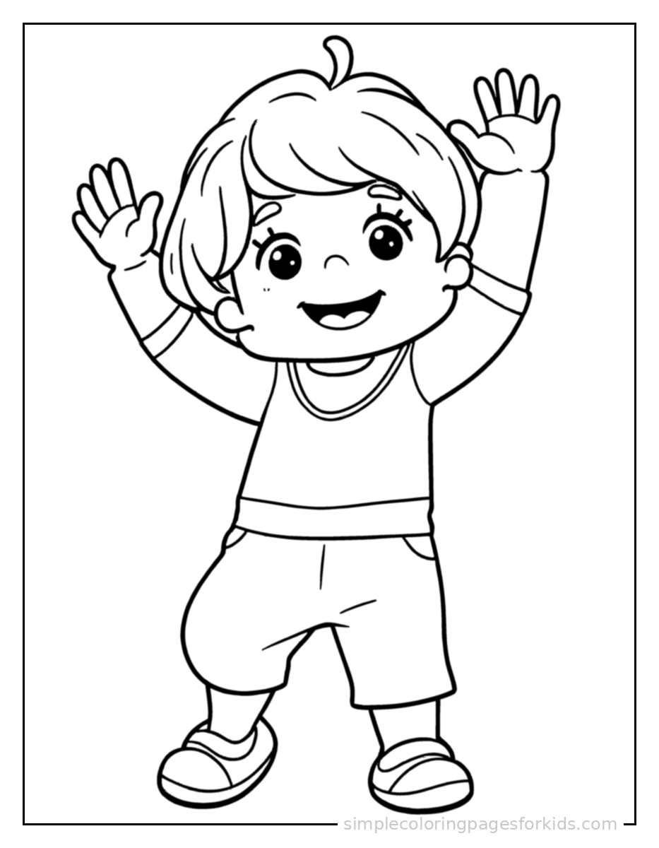 Printable dancing coloring page for kids
