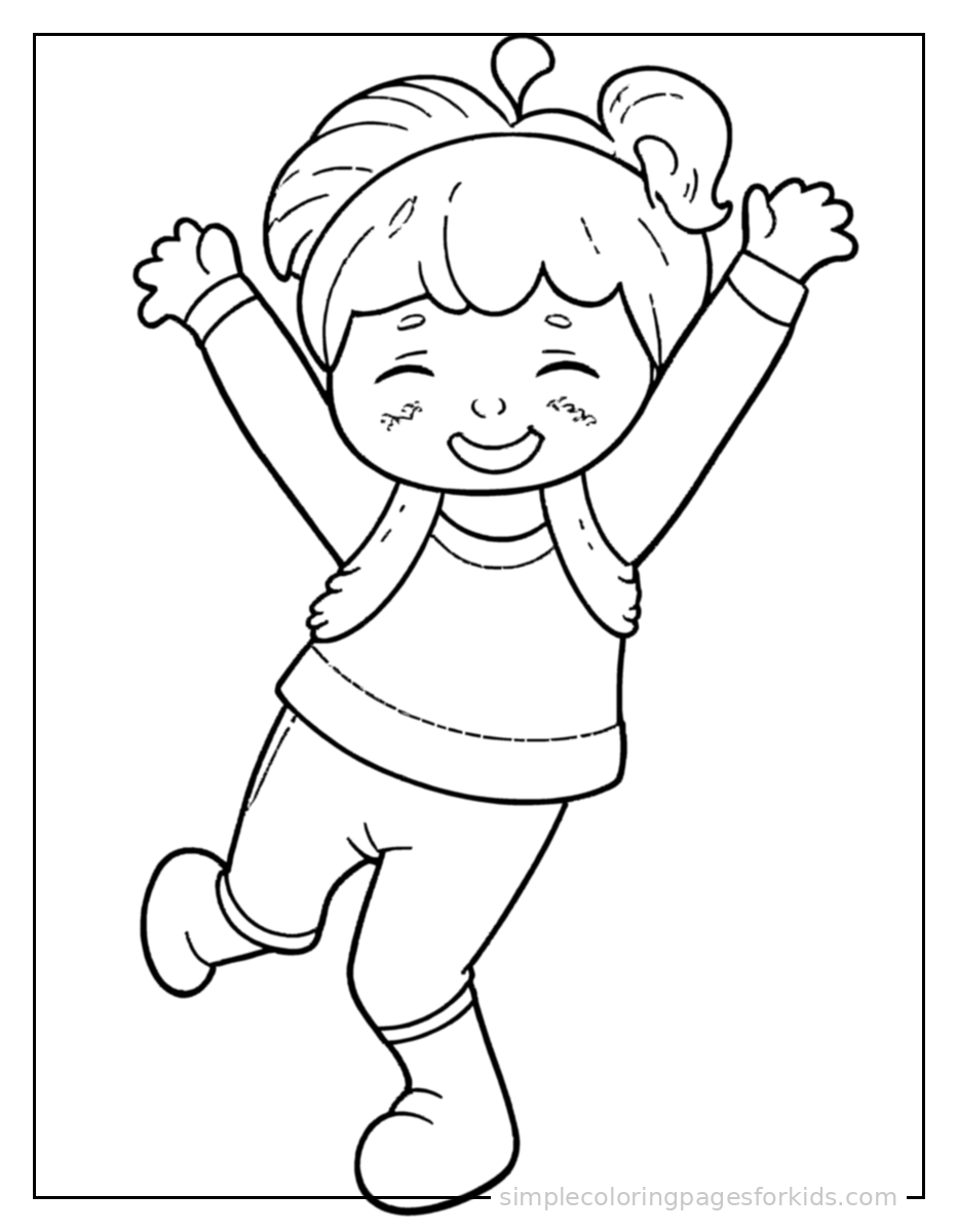 Printable dancing coloring page for kids