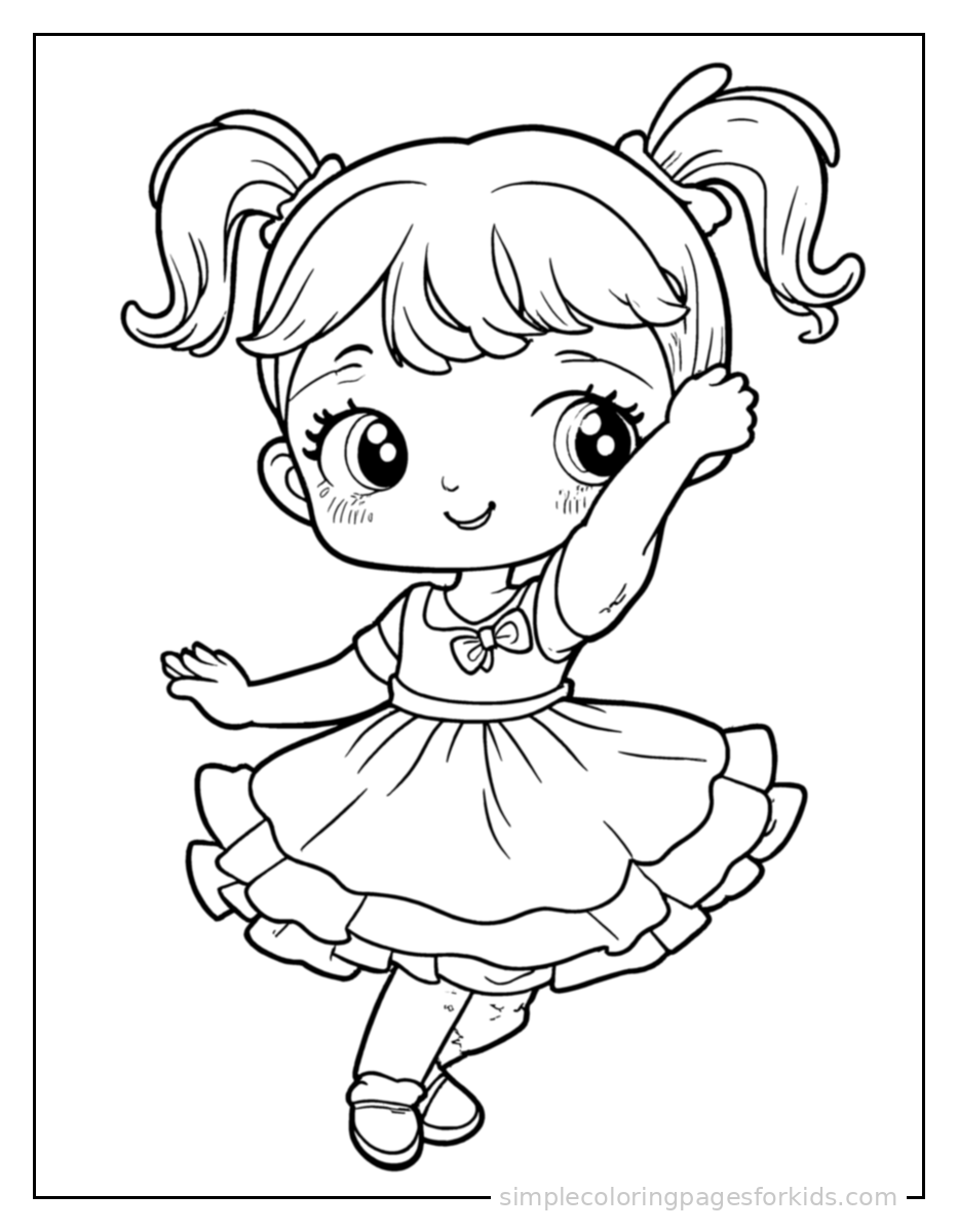 Printable dancing coloring page for kids