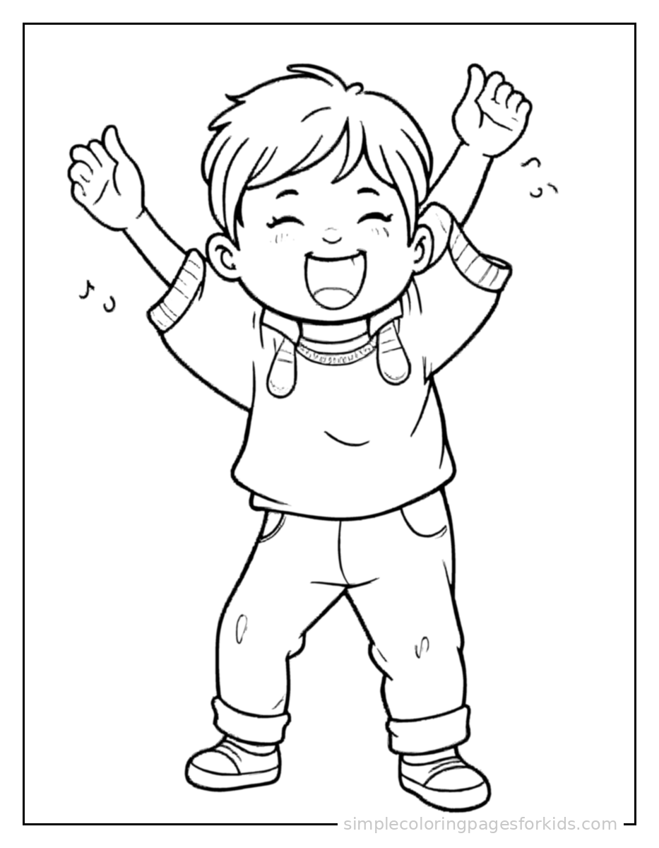Printable dancing coloring page for kids