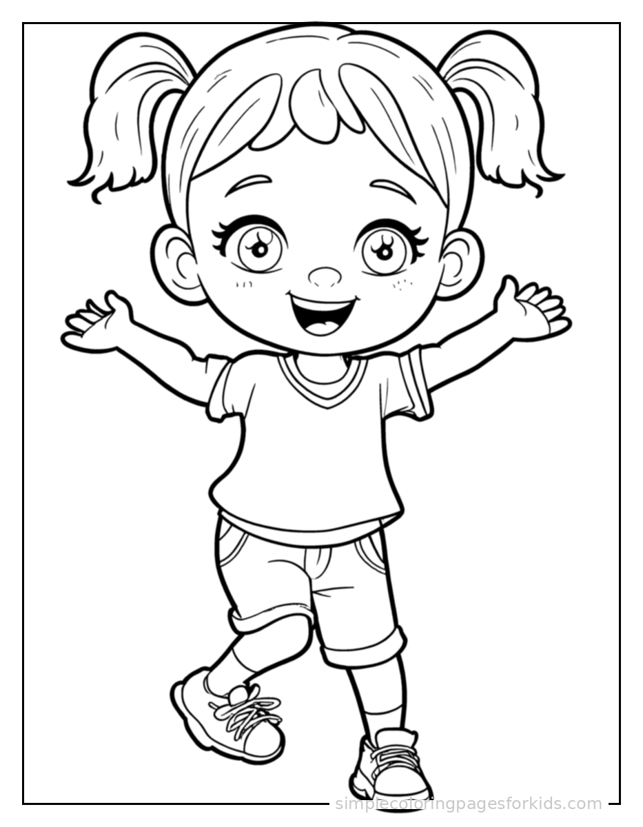 Printable dancing coloring page for kids