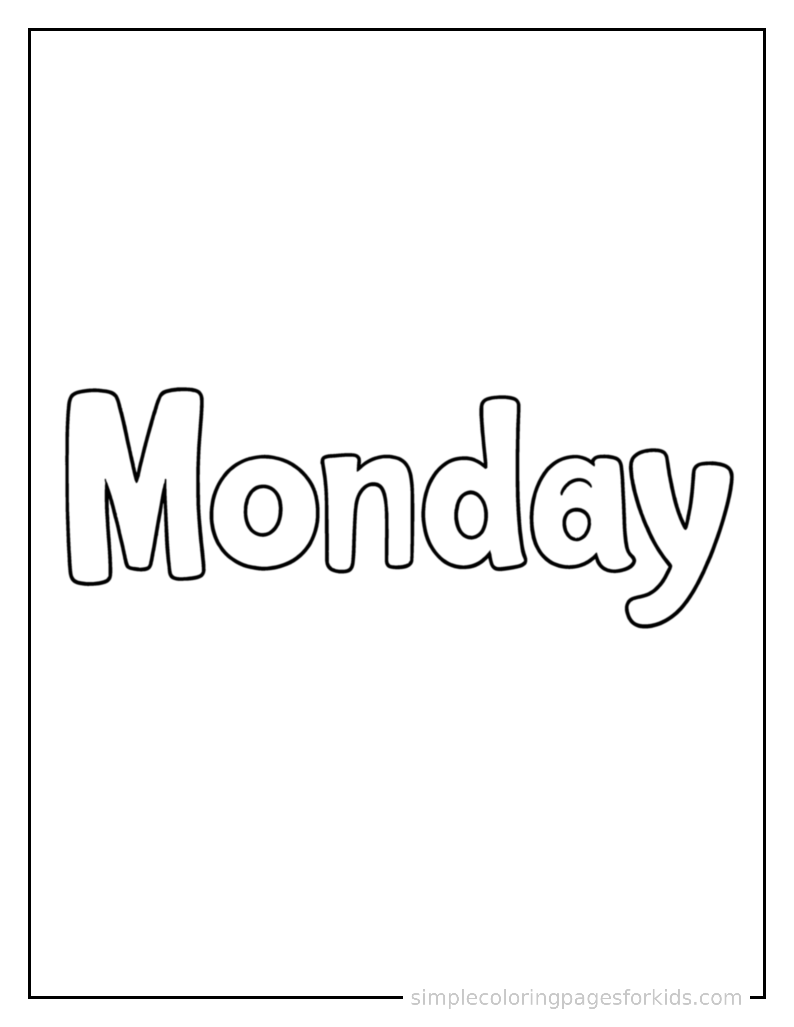 Printable days of the week coloring page for kids