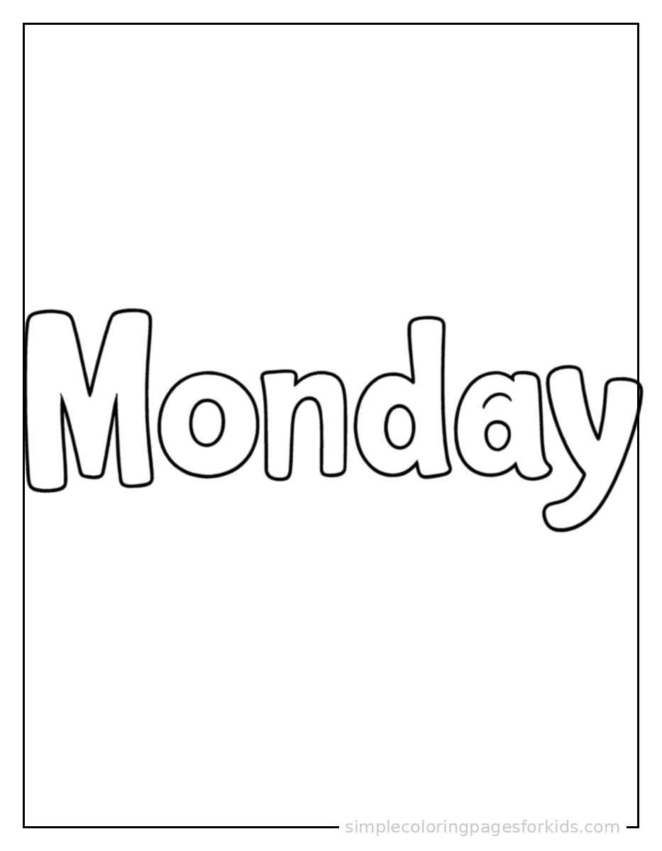 Days of the Week Coloring Pages