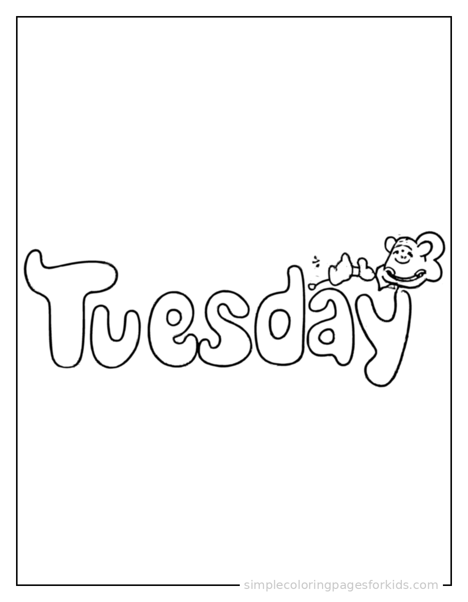 Printable days of the week coloring page for kids