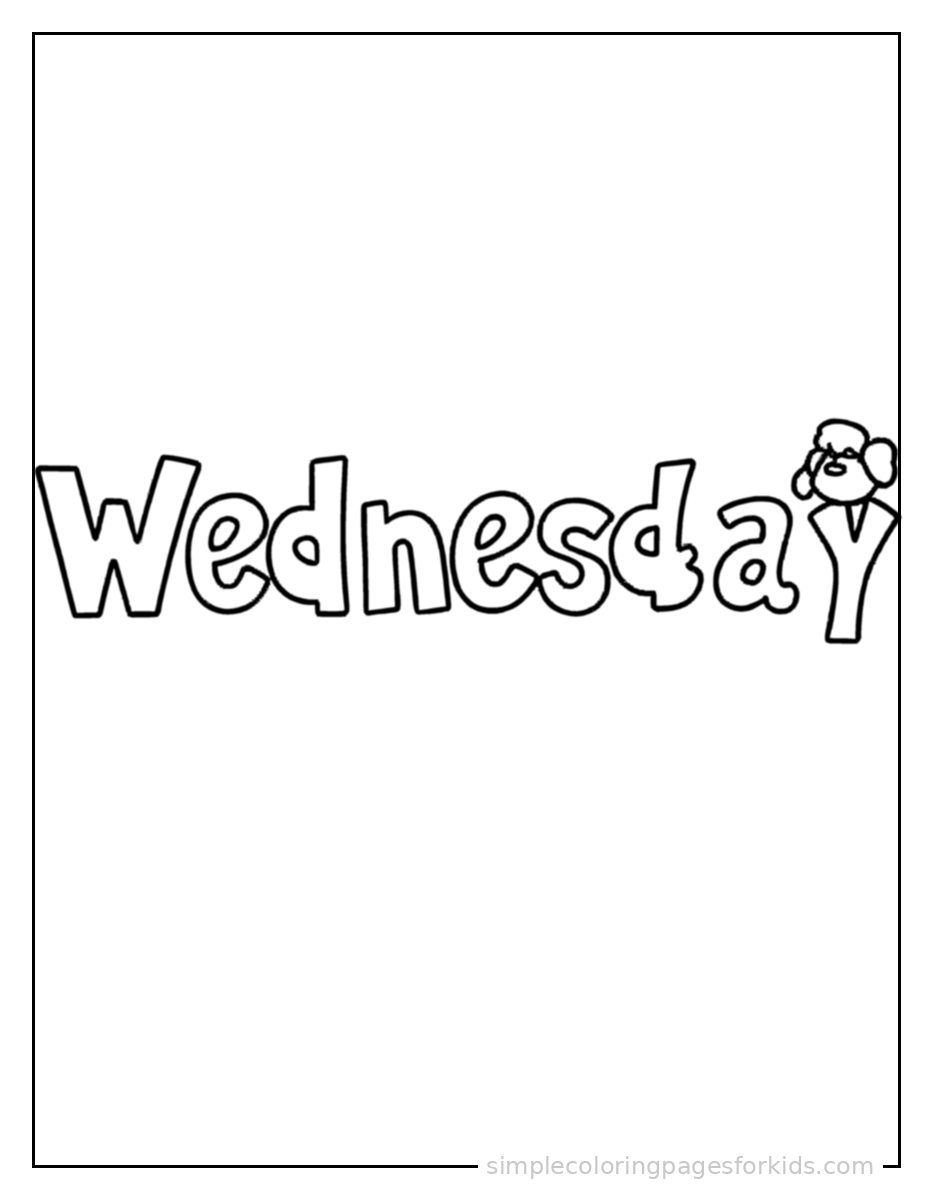 Printable days of the week coloring page for kids