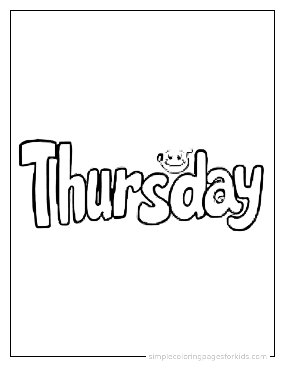 Printable days of the week coloring page for kids