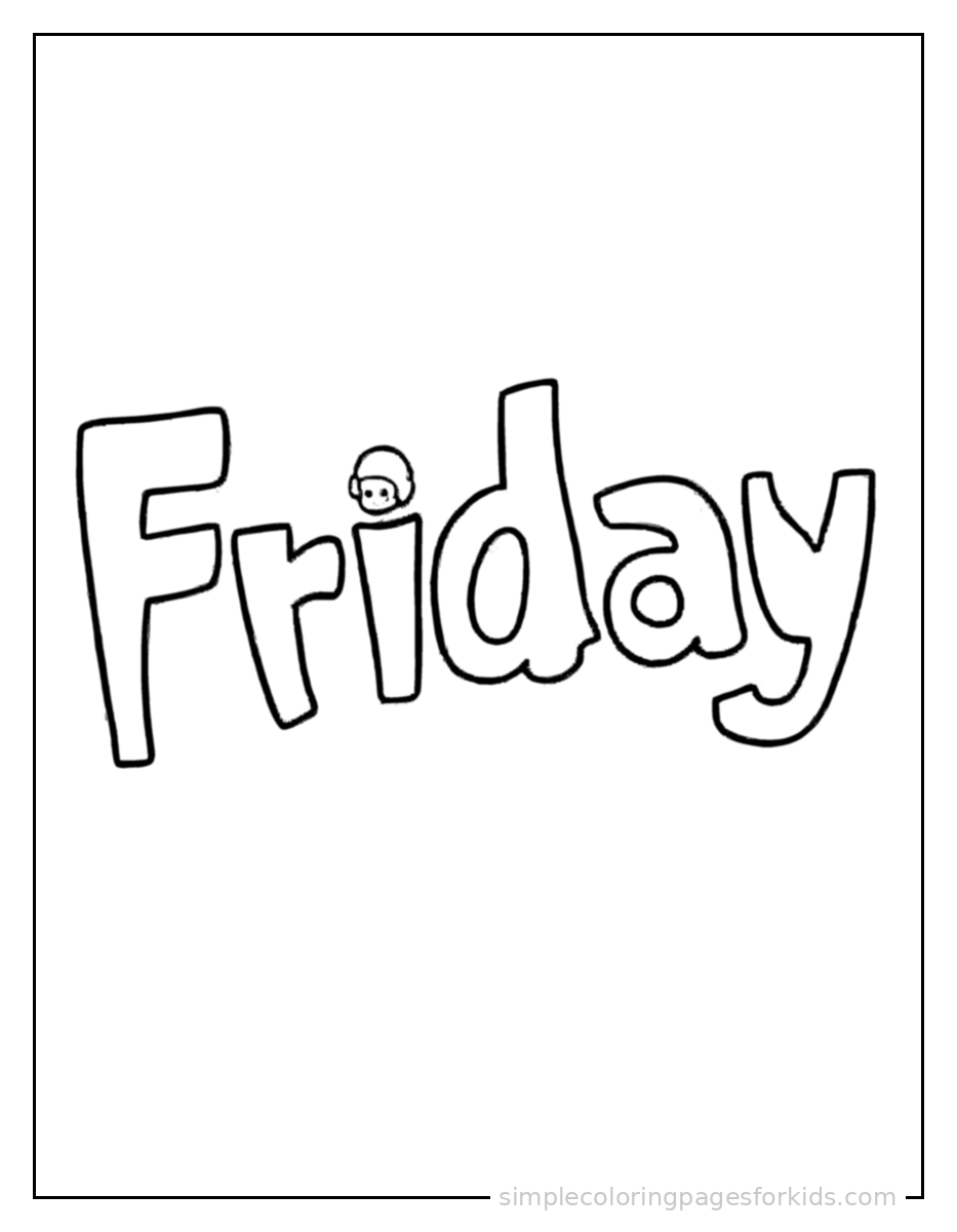 Printable days of the week coloring page for kids