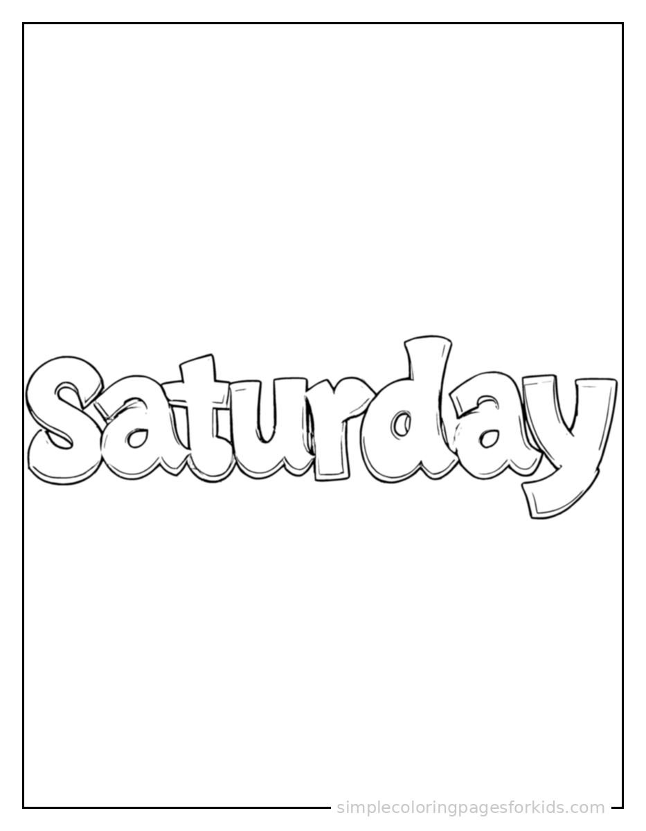 Printable days of the week coloring page for kids