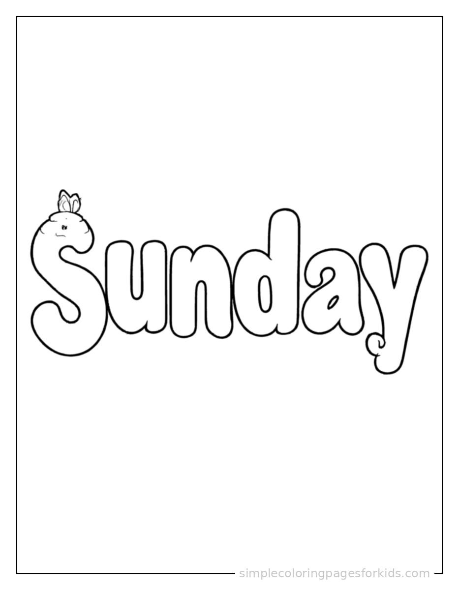 Printable days of the week coloring page for kids