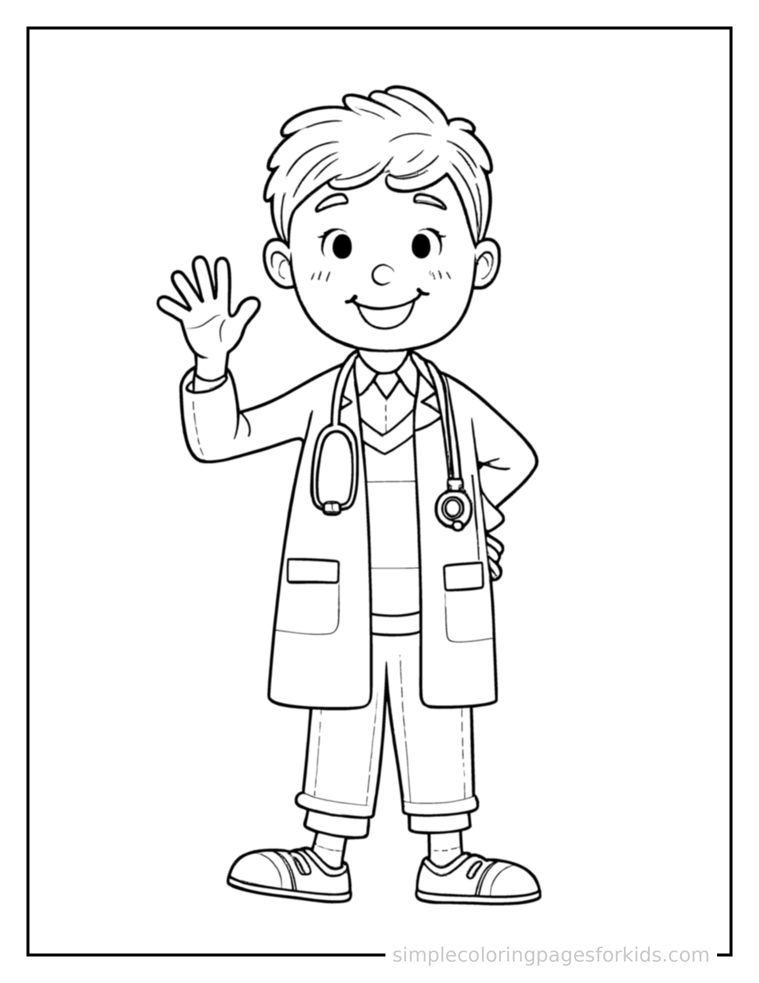 Printable doctor coloring page for kids