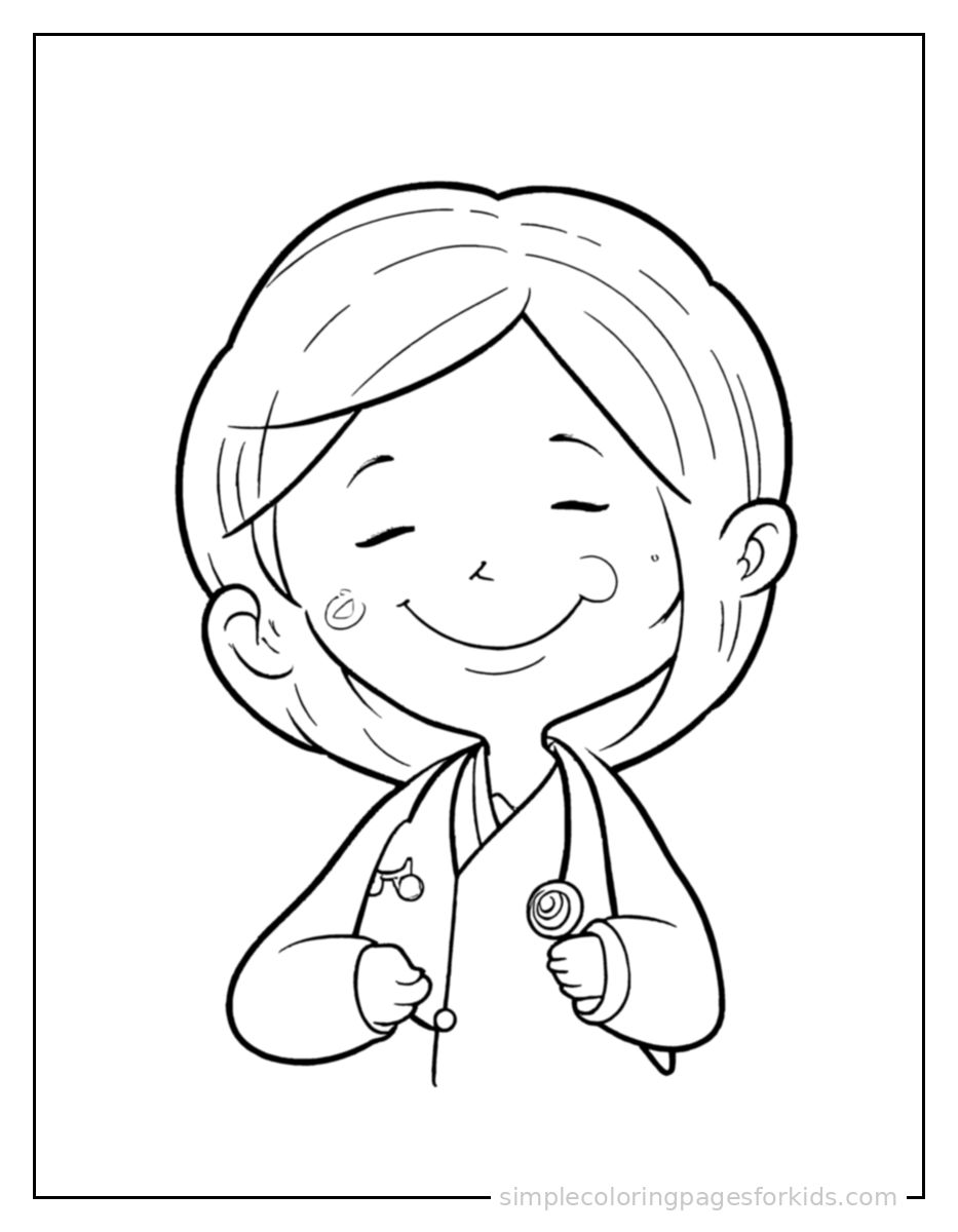 Printable doctor coloring page for kids