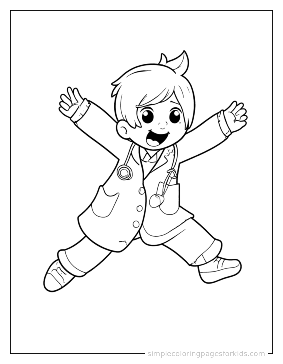 Printable doctor coloring page for kids