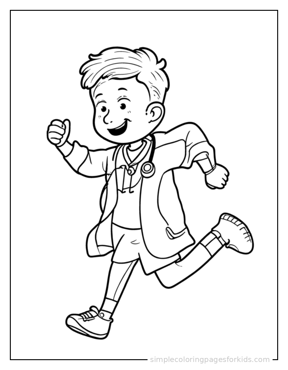 Printable doctor coloring page for kids