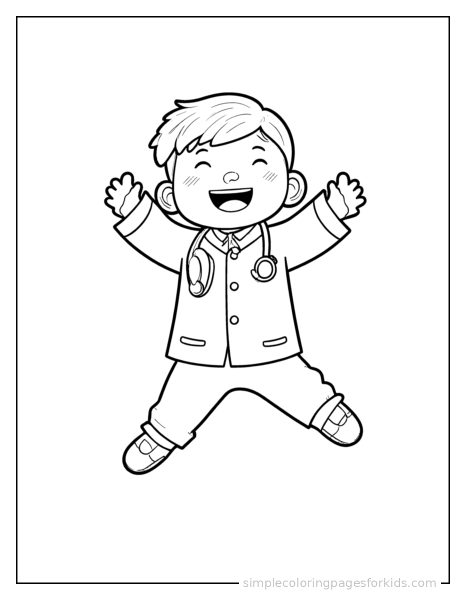 Printable doctor coloring page for kids