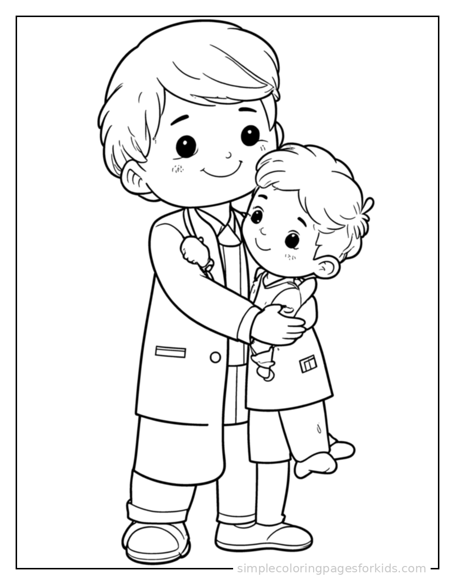 Printable doctor coloring page for kids