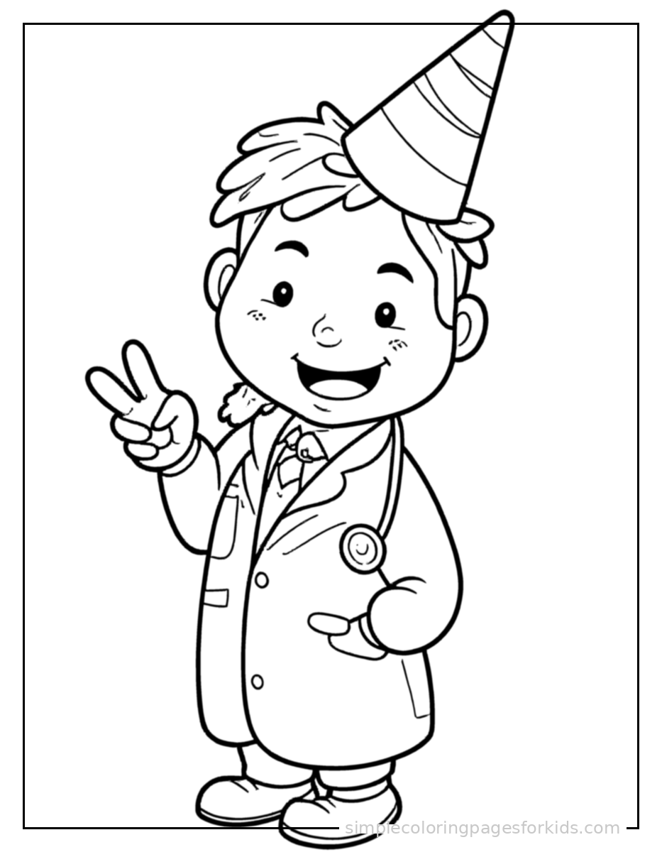 Printable doctor coloring page for kids