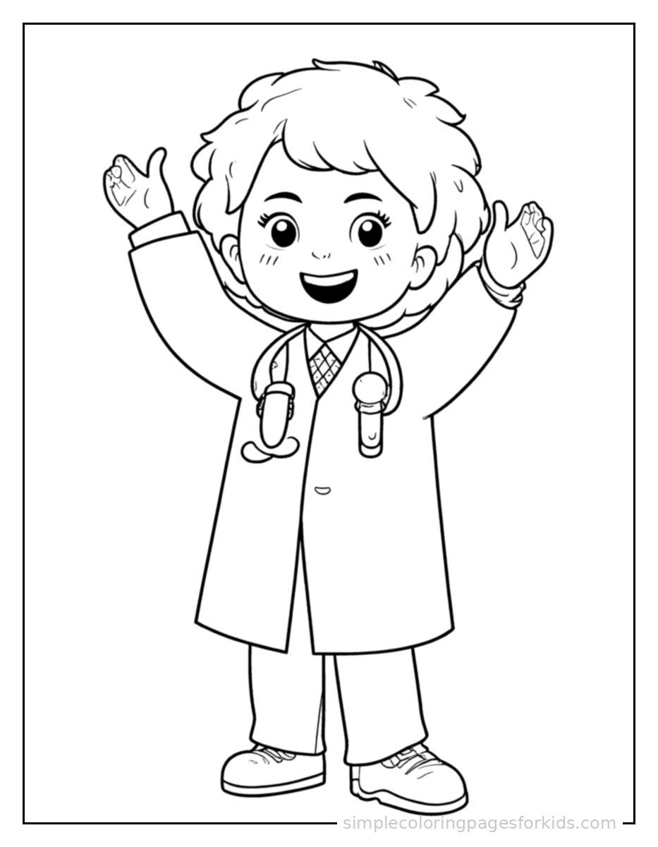Printable doctor coloring page for kids