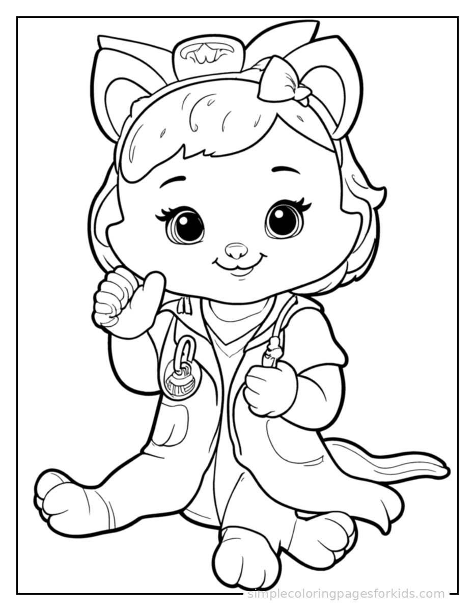 Printable doctor coloring page for kids