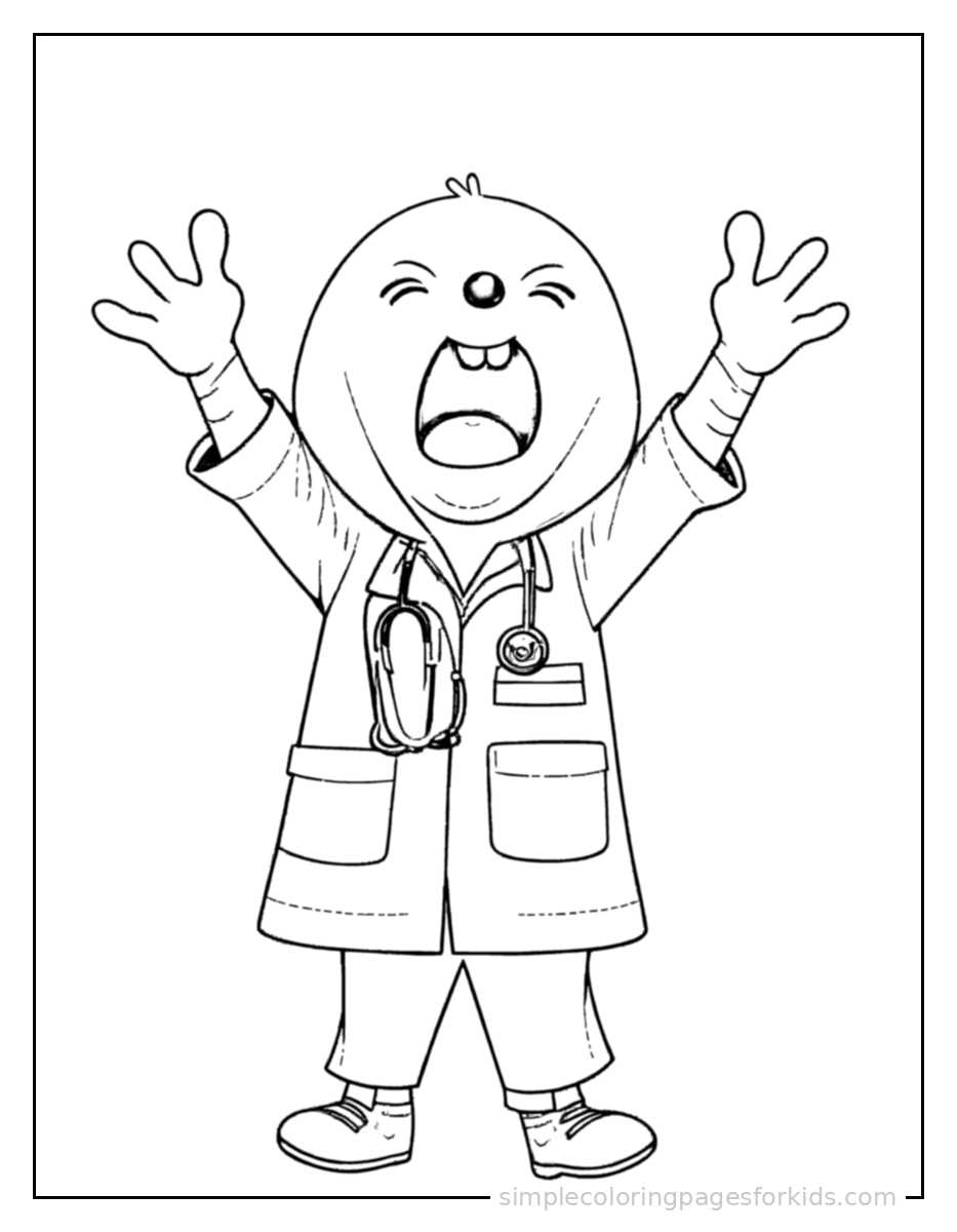 Printable doctor coloring page for kids