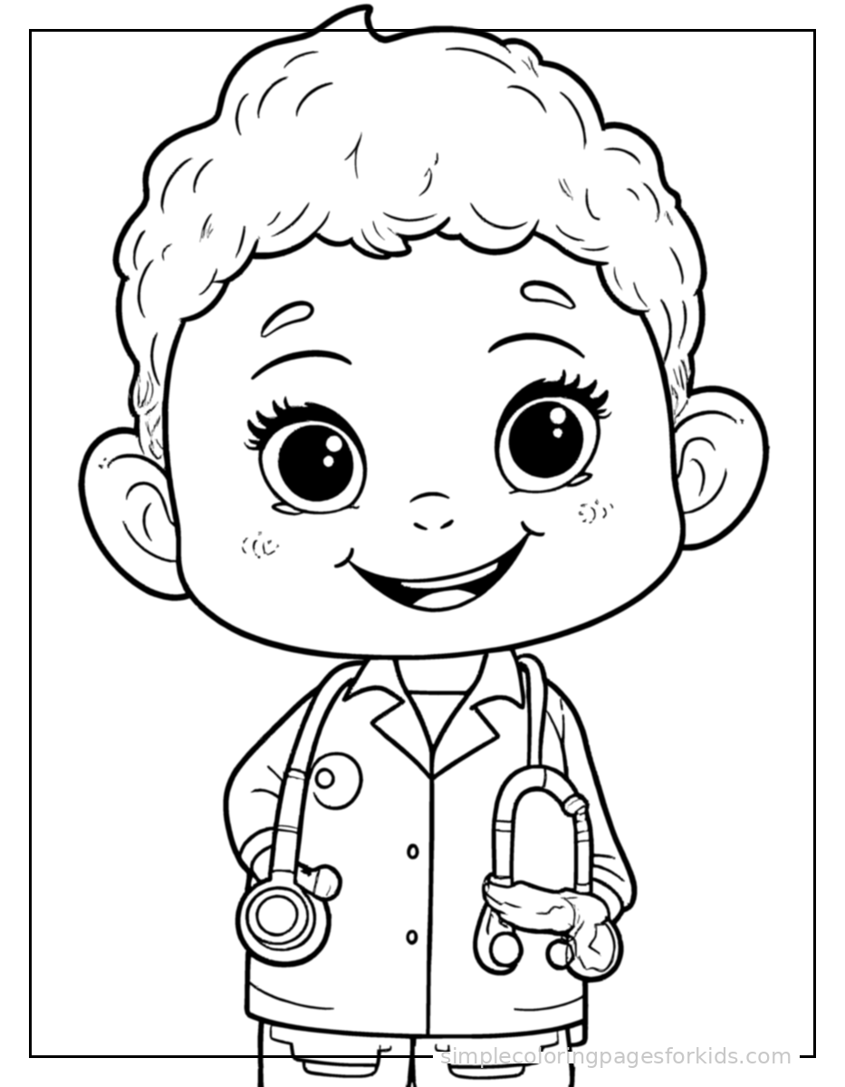 Printable doctor coloring page for kids