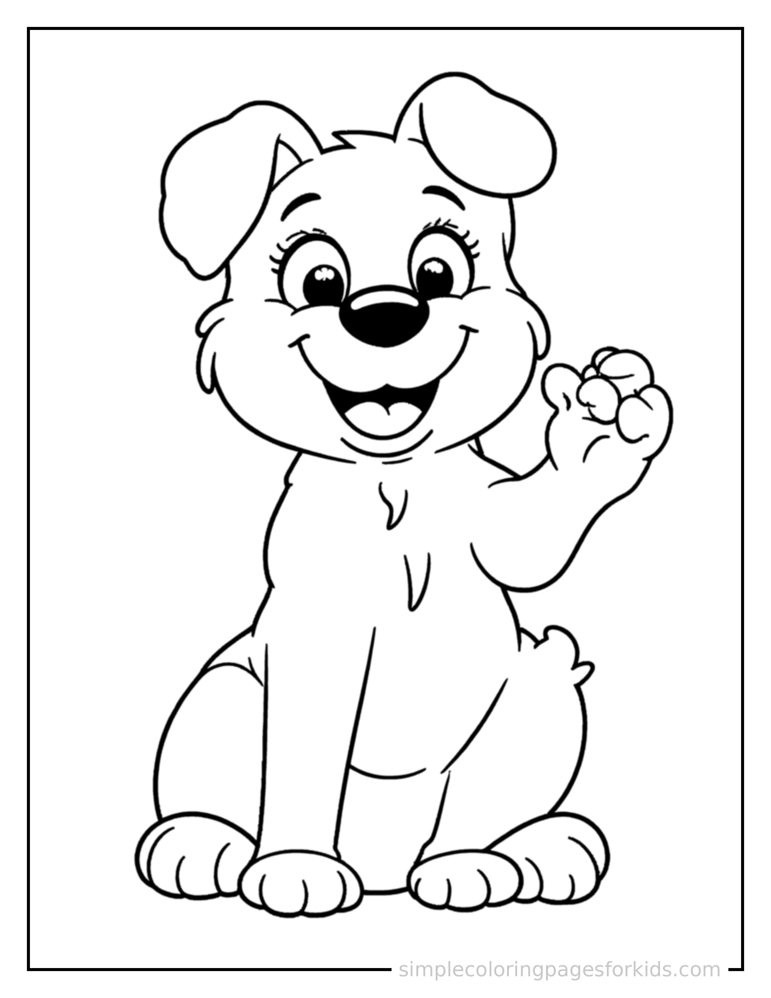 Printable dog coloring page for kids