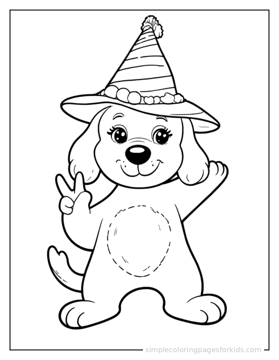 Printable dog coloring page for kids