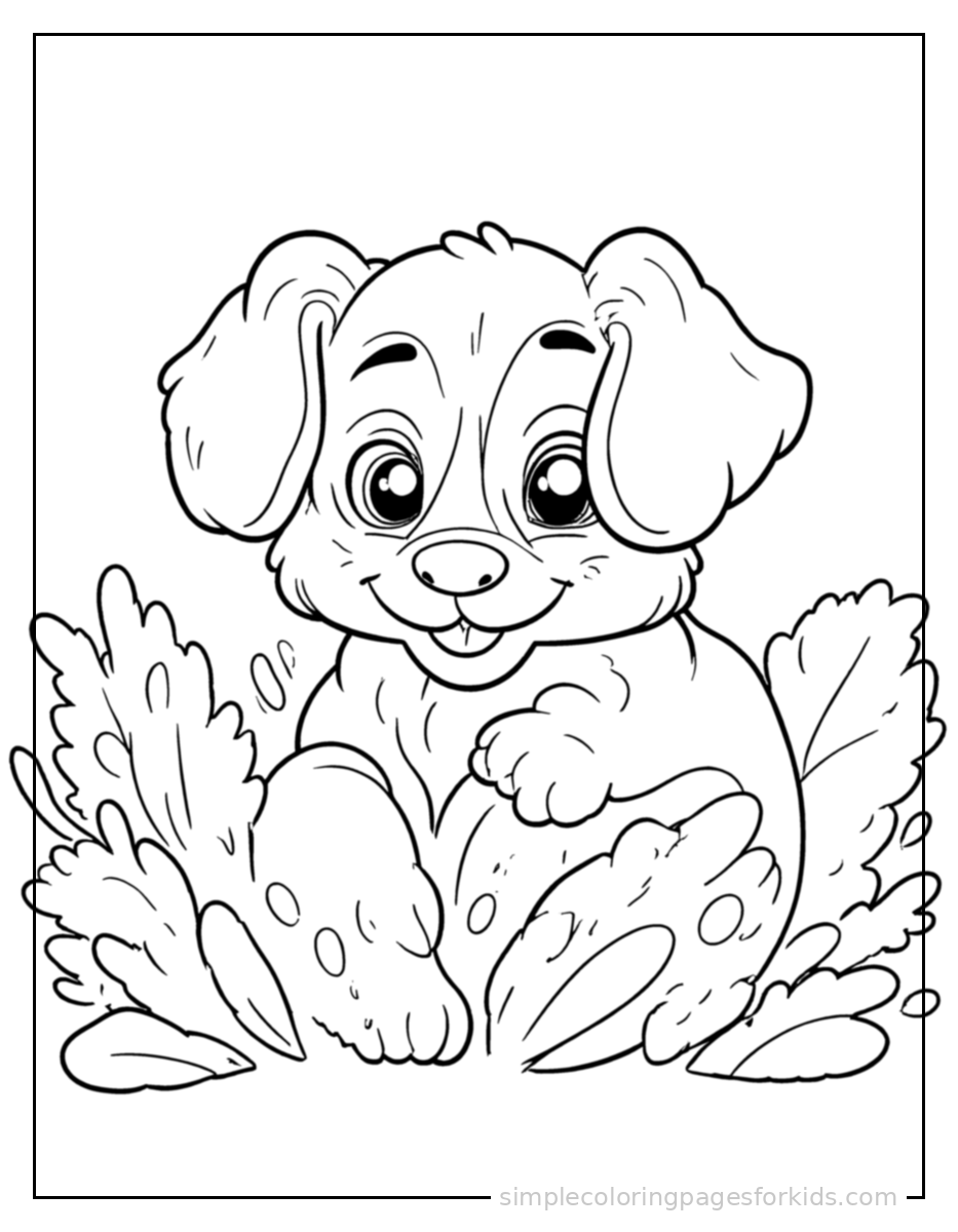 Printable dog coloring page for kids