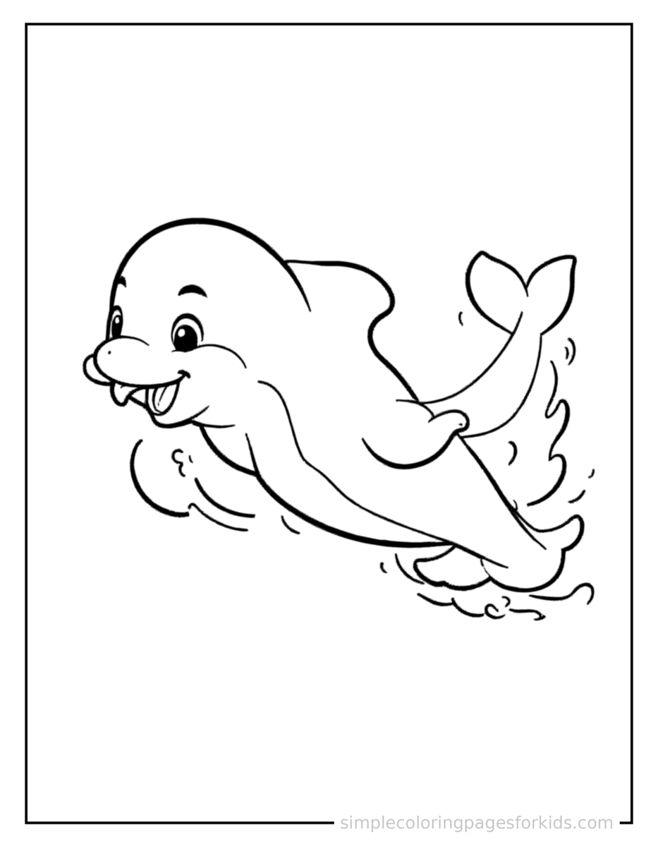 Running Dolphin Coloring Page