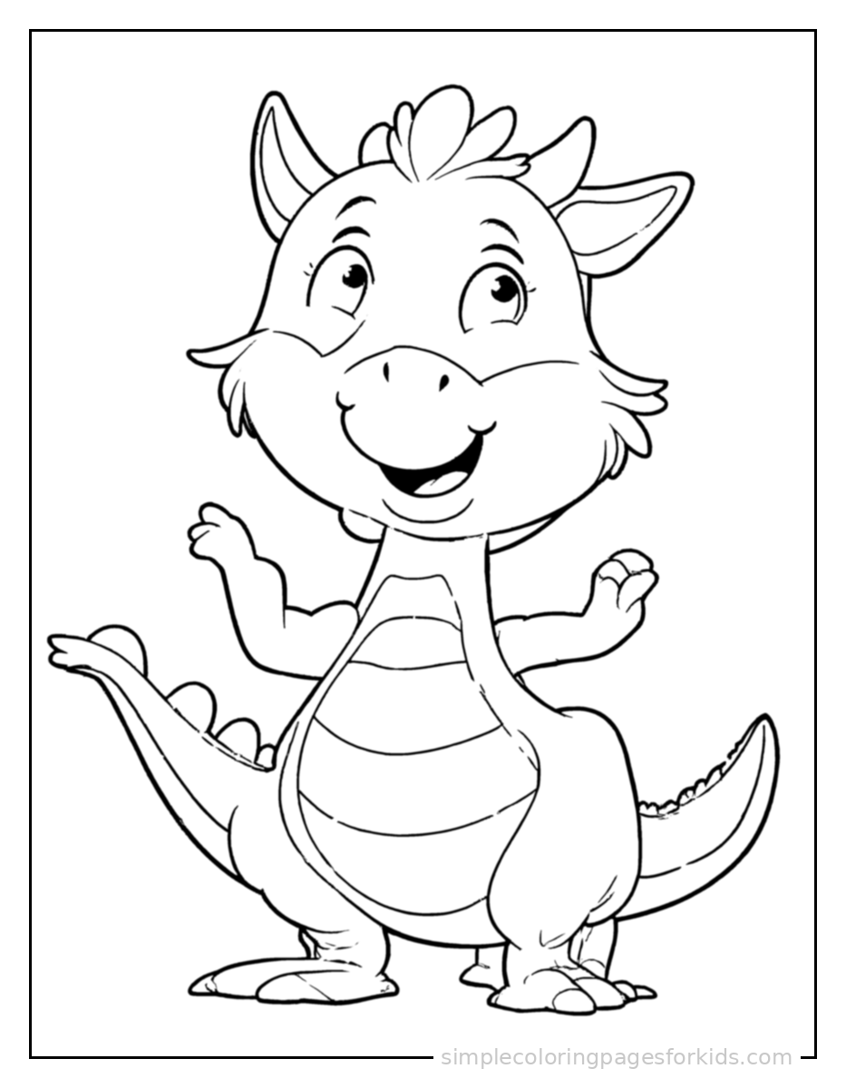 Printable dragon coloring page for kids