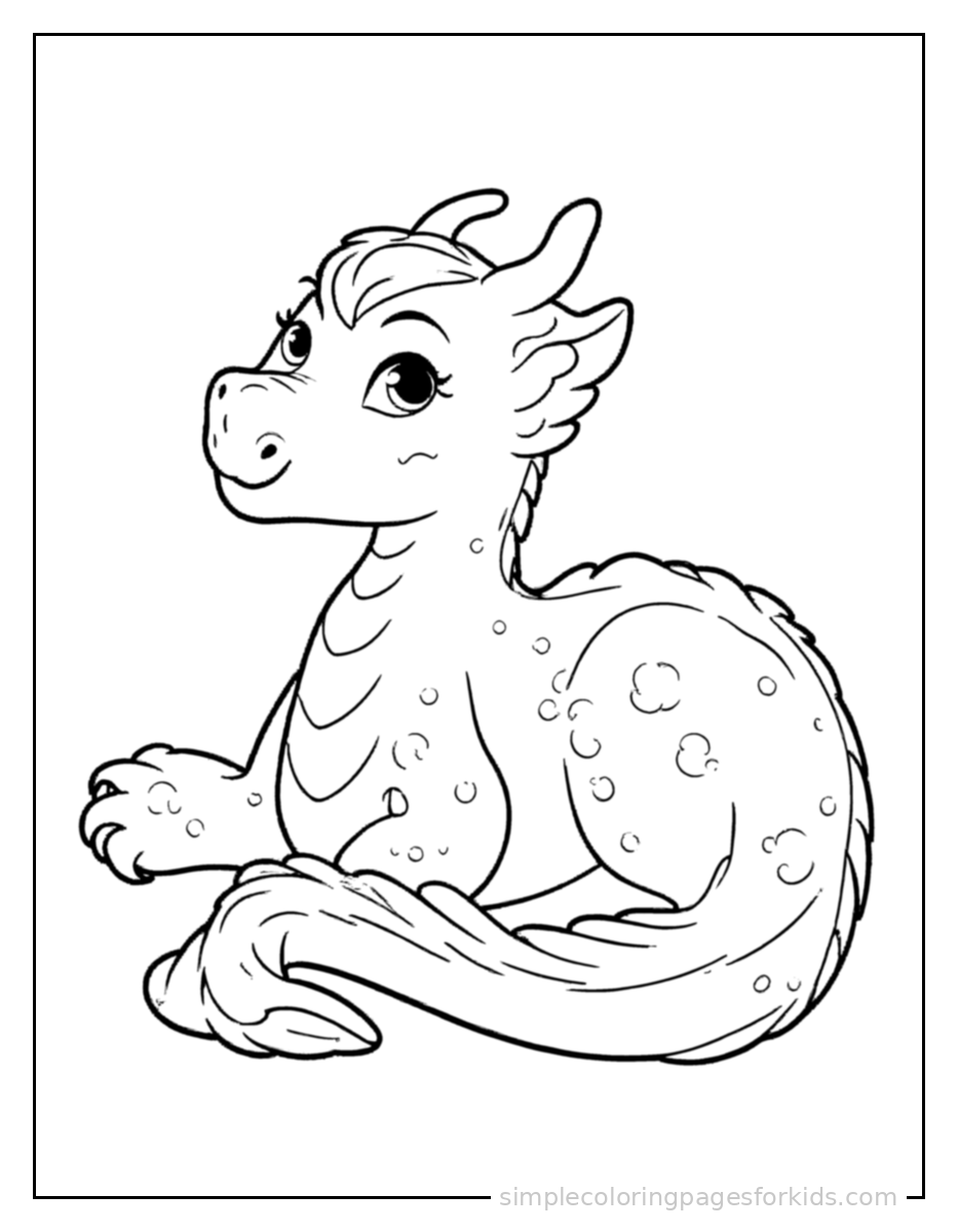 Printable dragon coloring page for kids