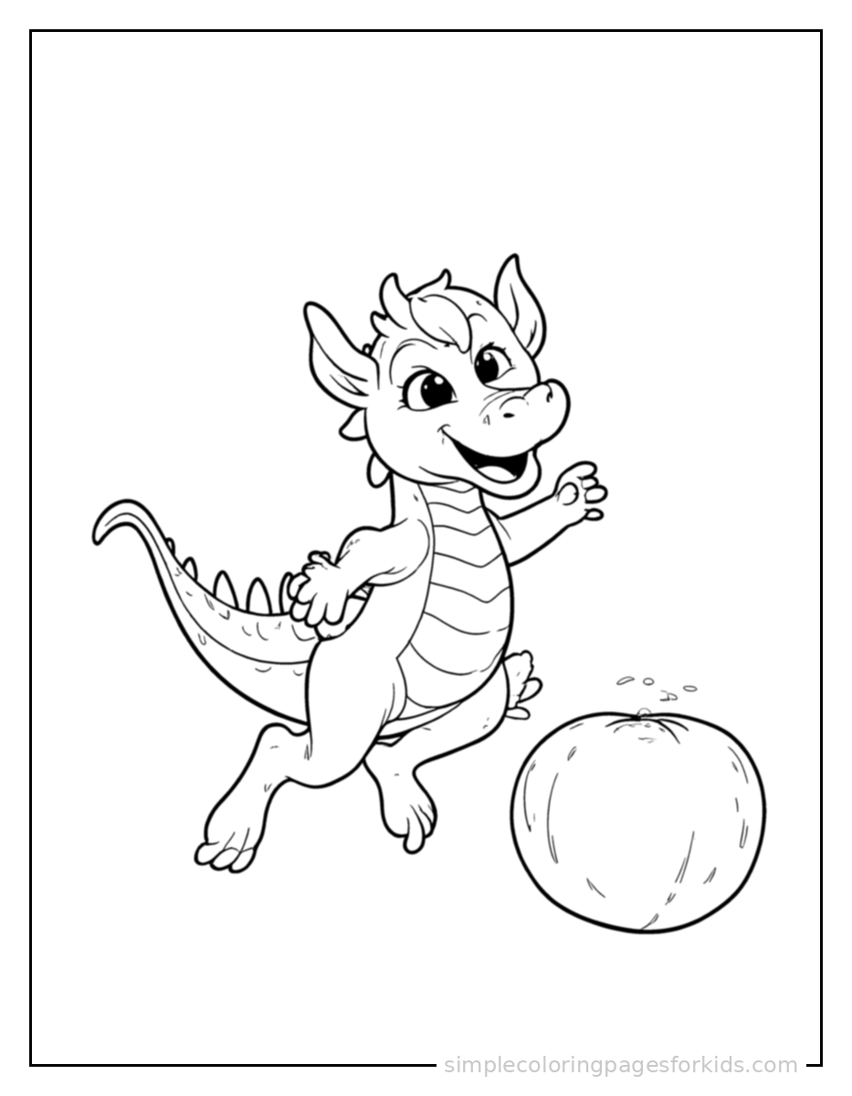 Printable dragon coloring page for kids
