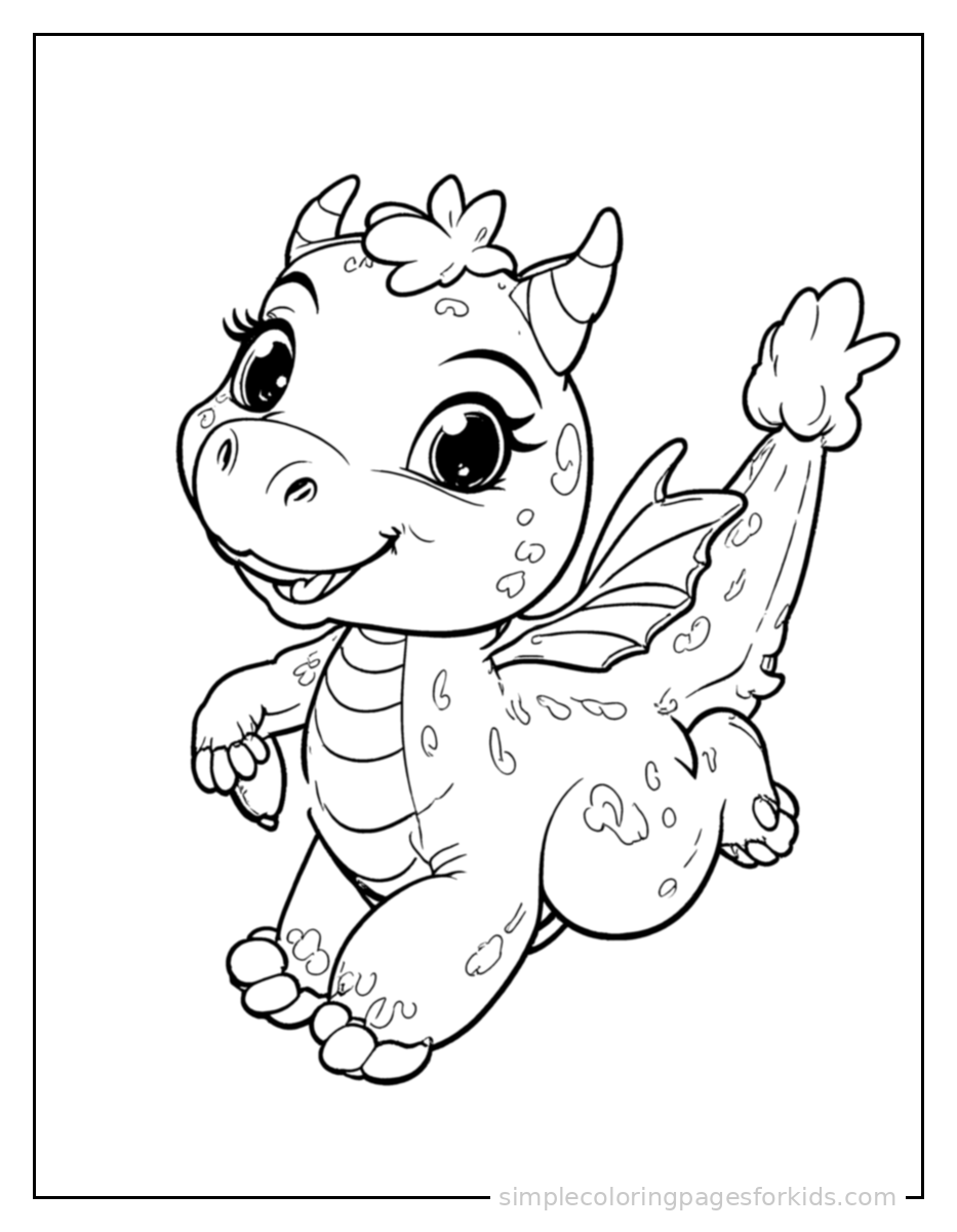 Printable dragon coloring page for kids