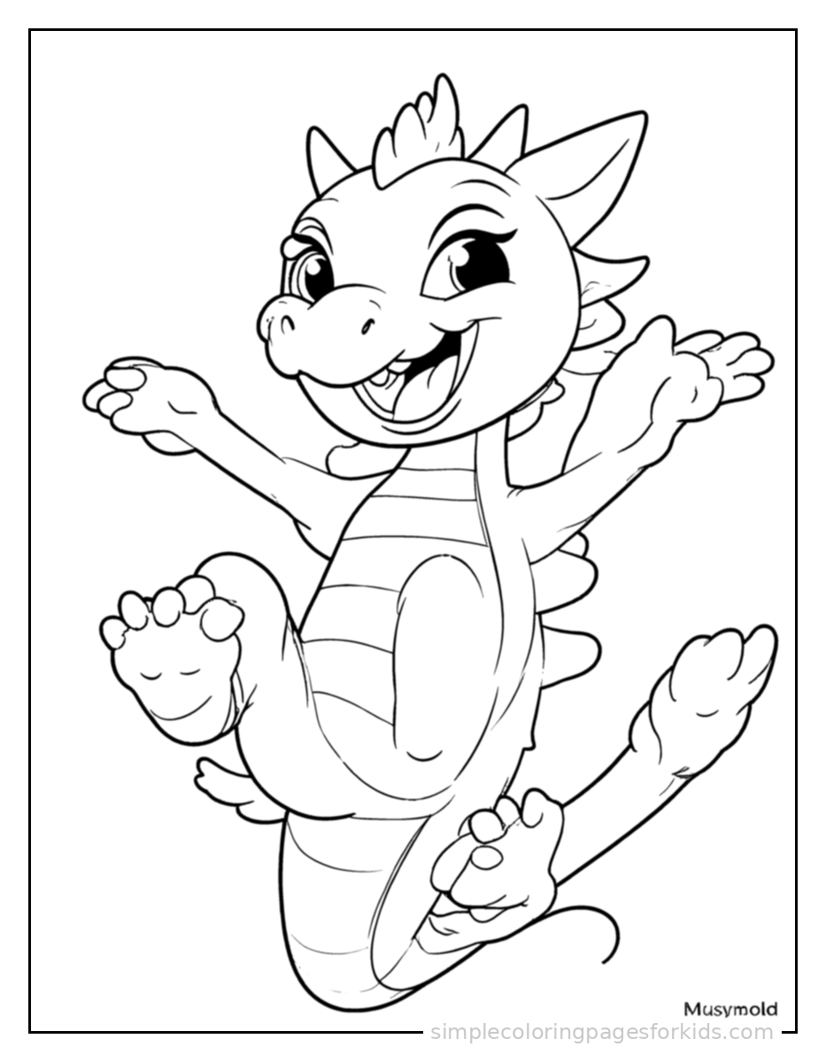 Printable dragon coloring page for kids