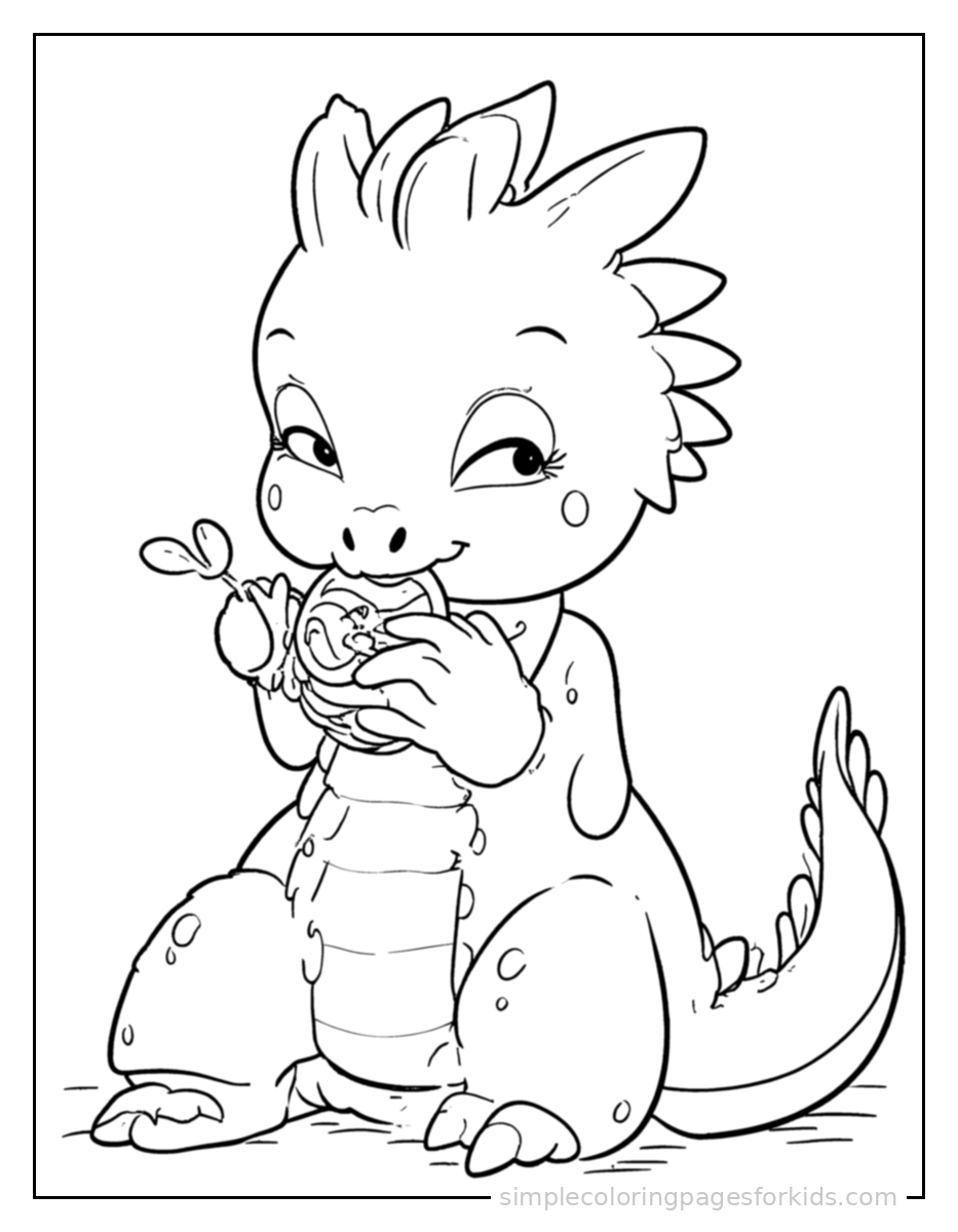 Printable dragon coloring page for kids