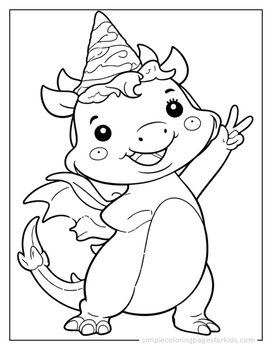 Printable dragon coloring page for kids