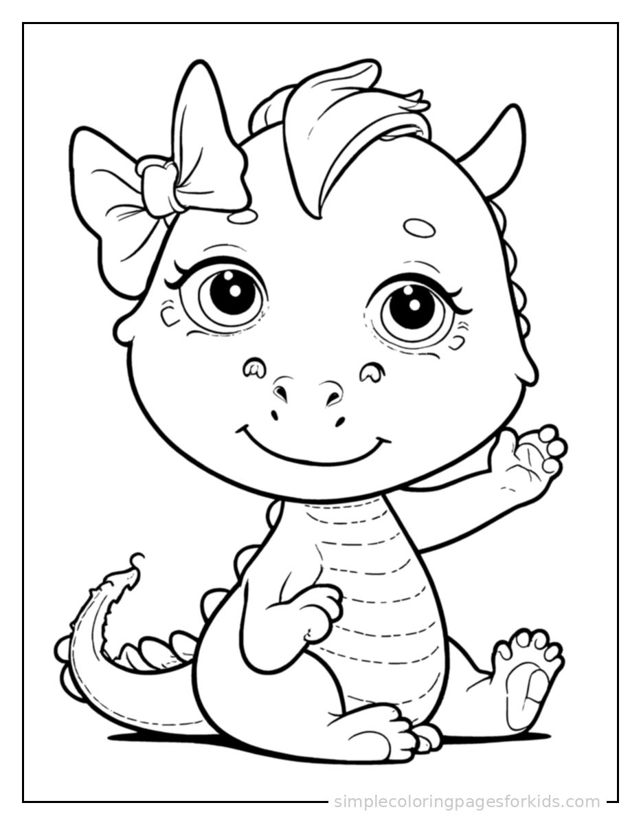 Printable dragon coloring page for kids