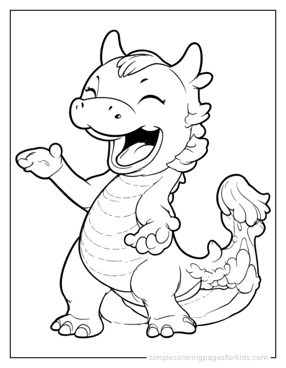 Printable dragon coloring page for kids