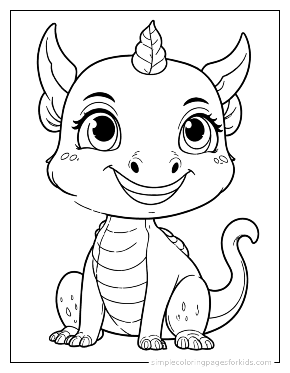 Printable dragon coloring page for kids