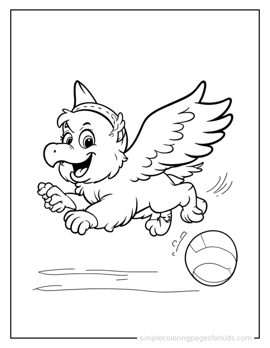 Playing with a Ball Eagle Coloring Page