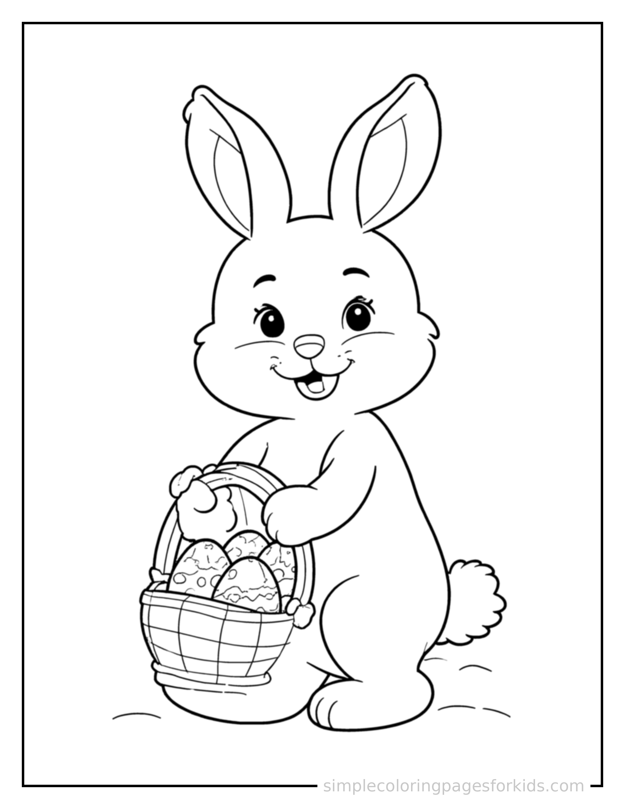 Printable easter coloring page for kids