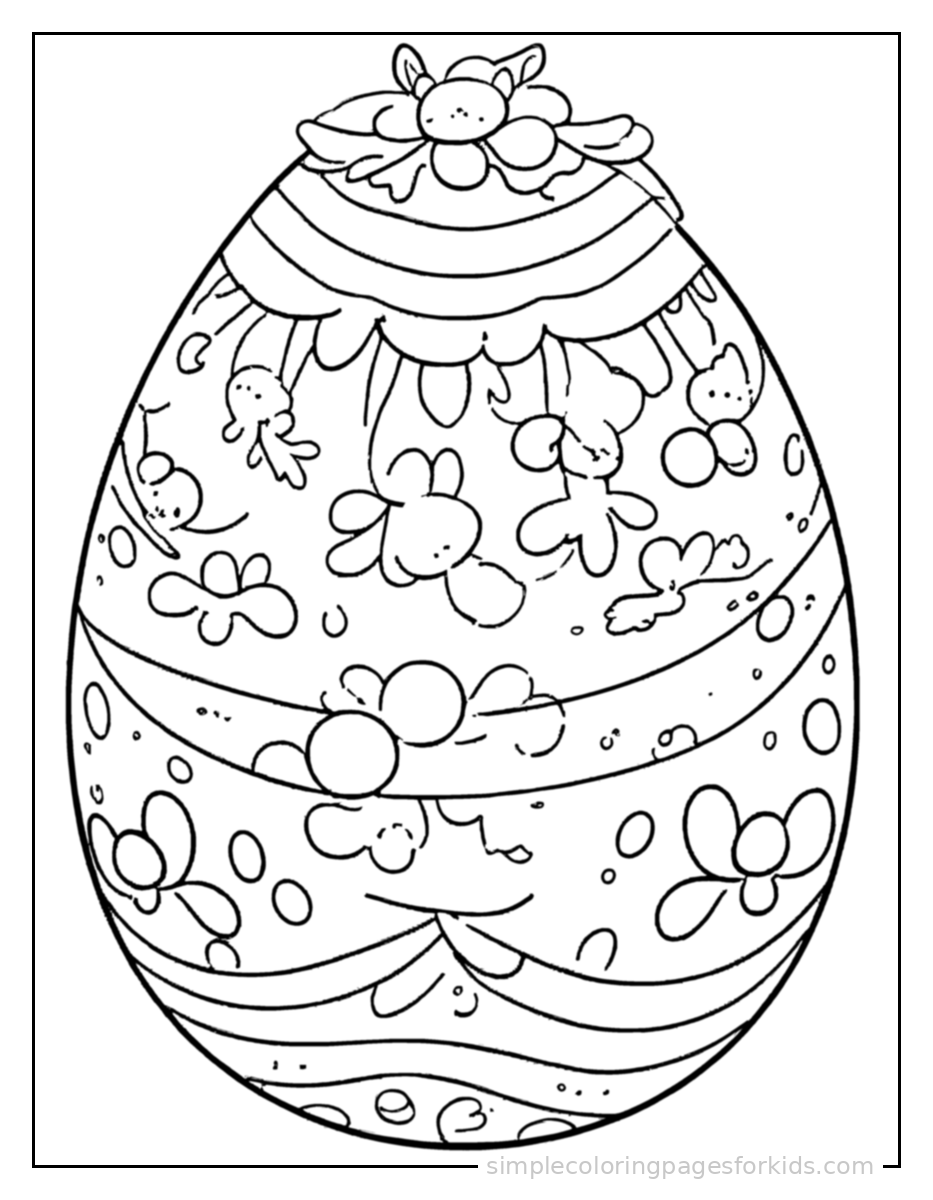 Printable easter coloring page for kids