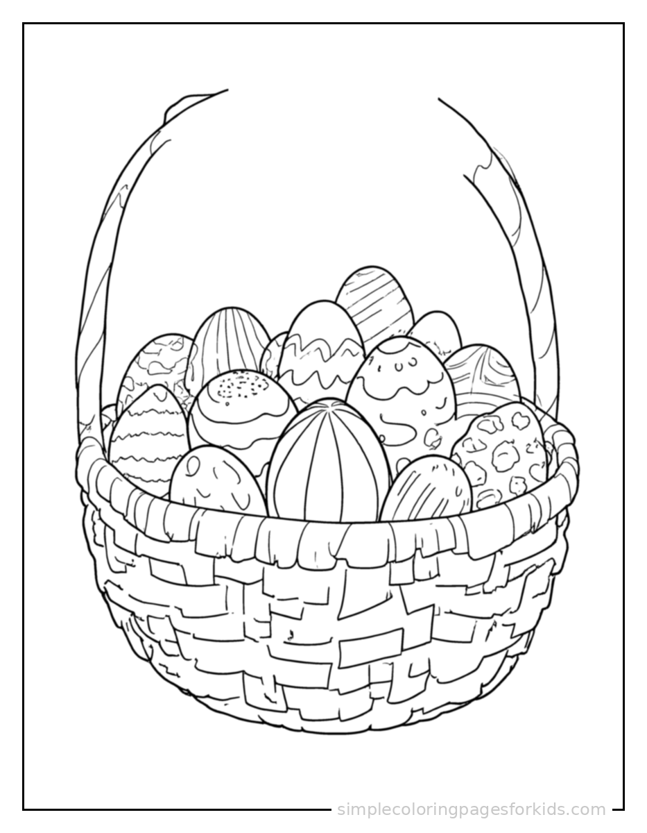 Printable easter coloring page for kids