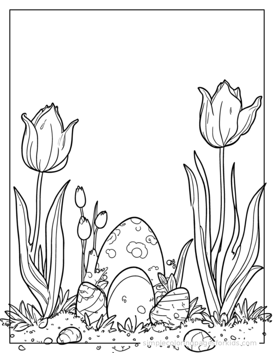 Printable easter coloring page for kids