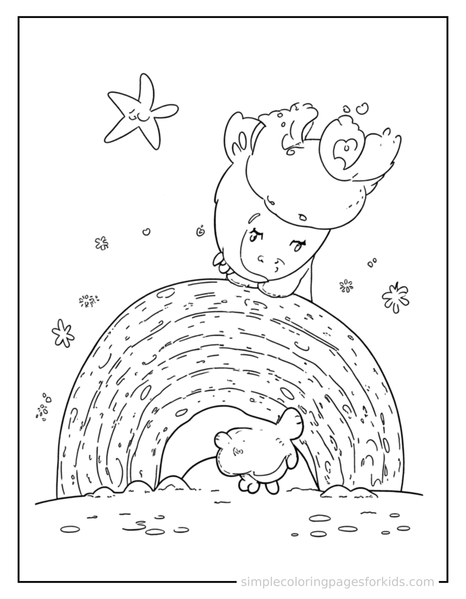 Sparkling Rainbow Of Colors Chart Coloring Page