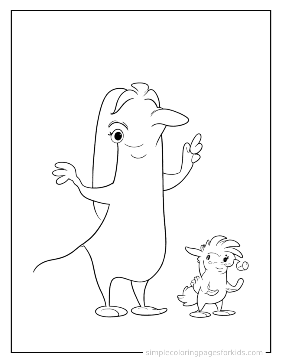 Coloring Scene 3 Opposites Big And Small Illustration Coloring Page